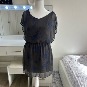 Lush Black and Blue Sheer Mini Dress